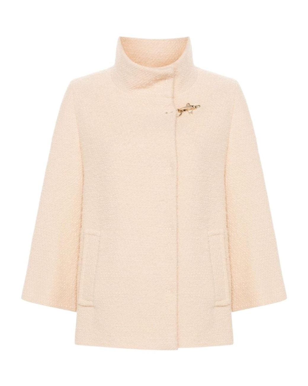 Fay Natural Long-Sleeved Blend Cape