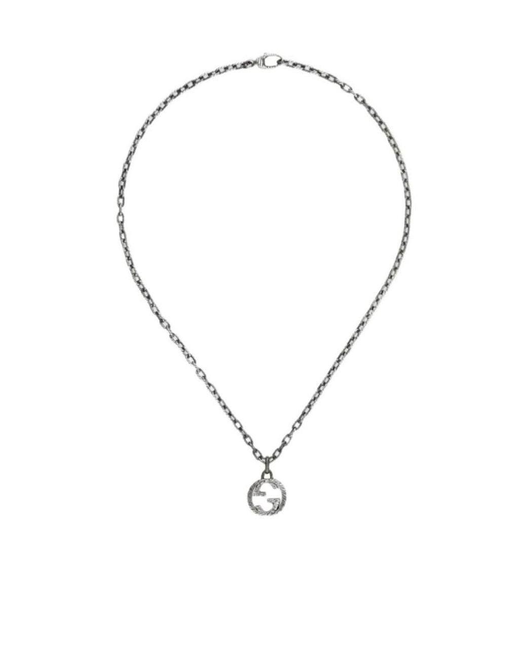 Gucci Metallic Interlocking Pendant Necklace for men