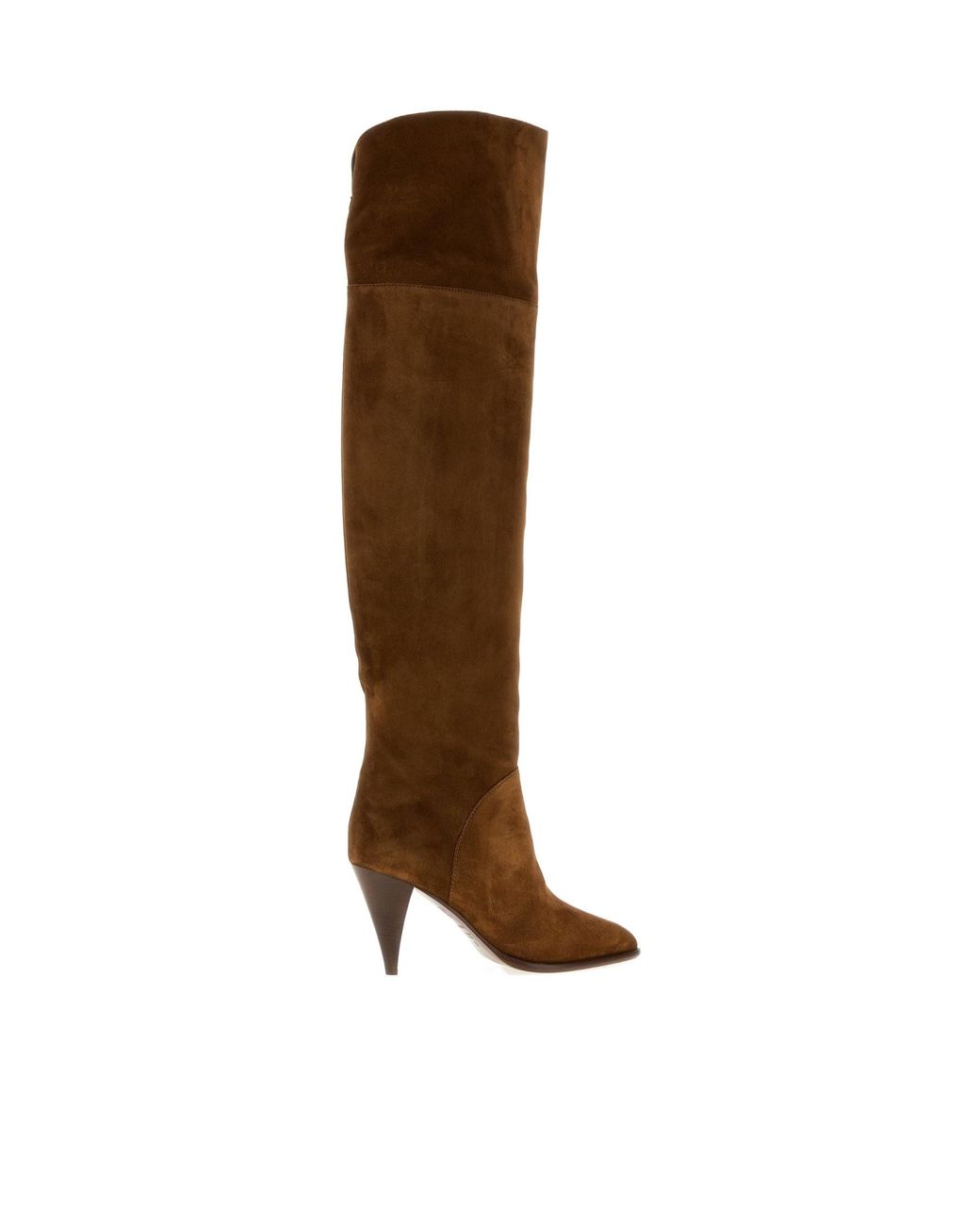 Casadei Brown Cone-Heel Knee-High Boots