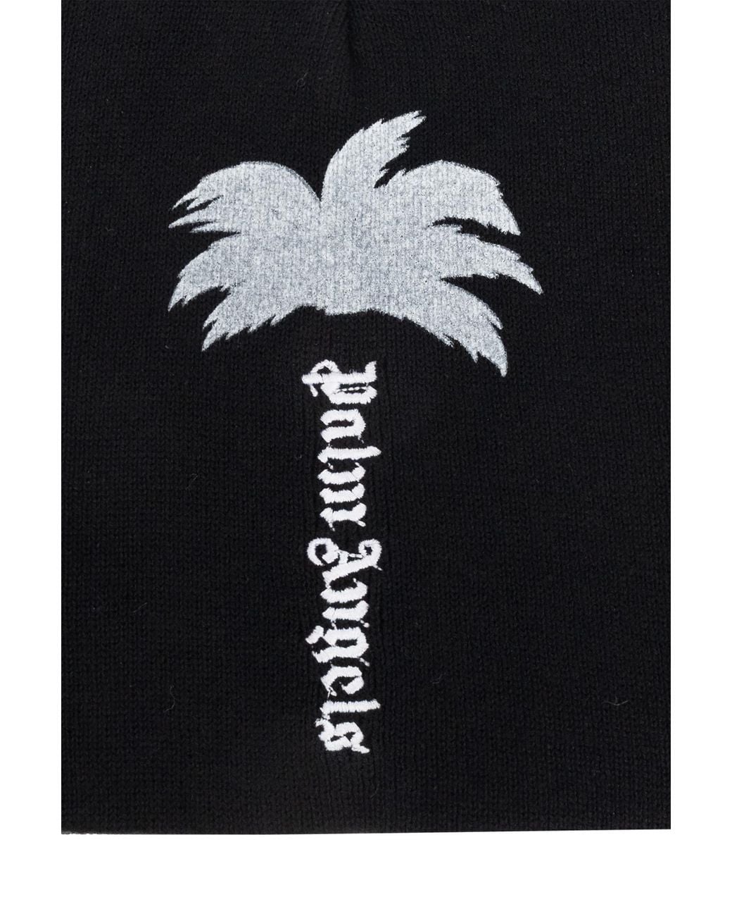 Palm Angels Black Printed Hat for men