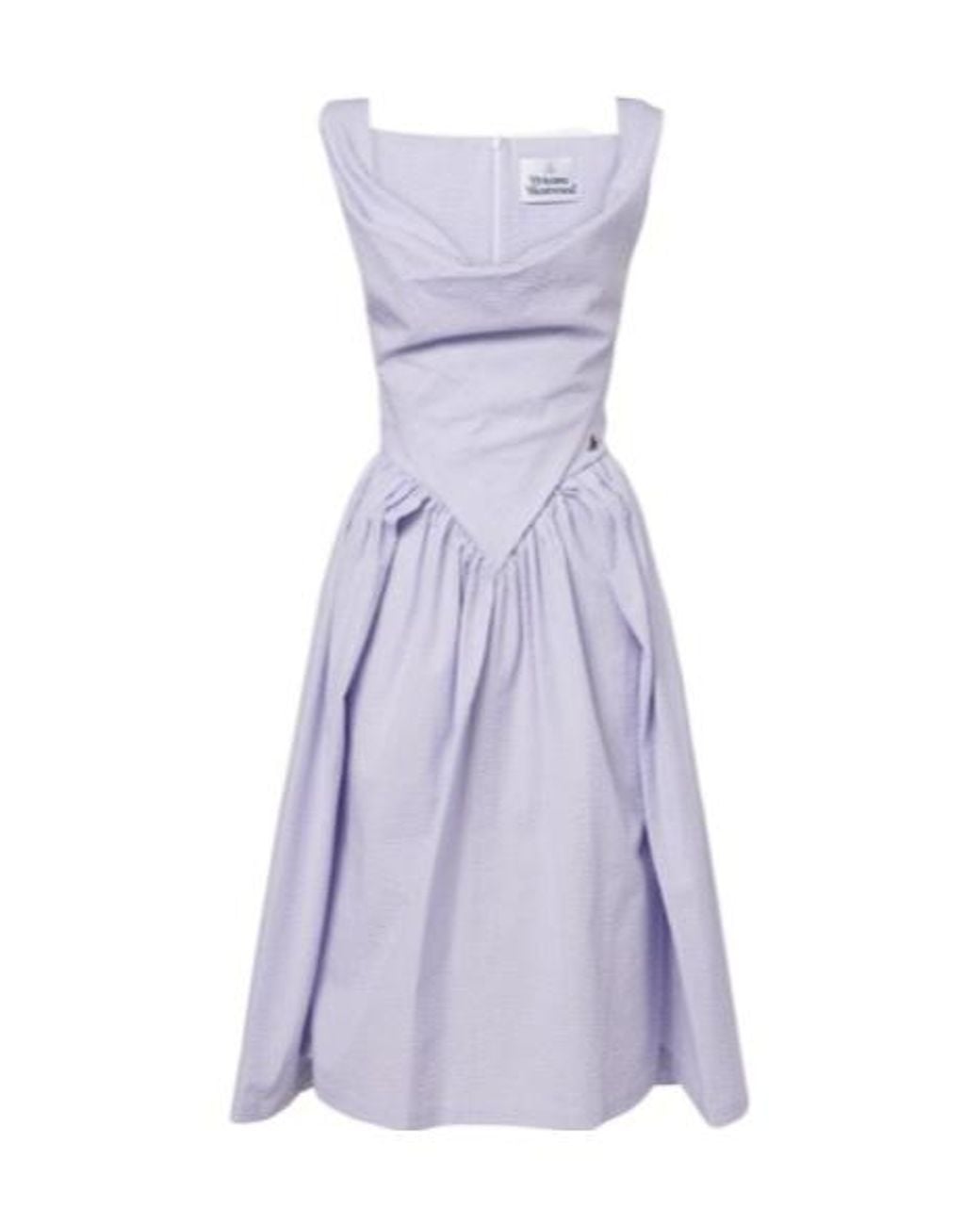 Vivienne Westwood Purple Sunday Cotton Seersucker Midi Dress