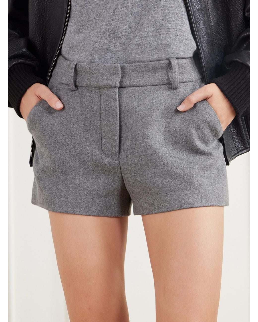 Frankie Shop Gray High-Waisted Shorts