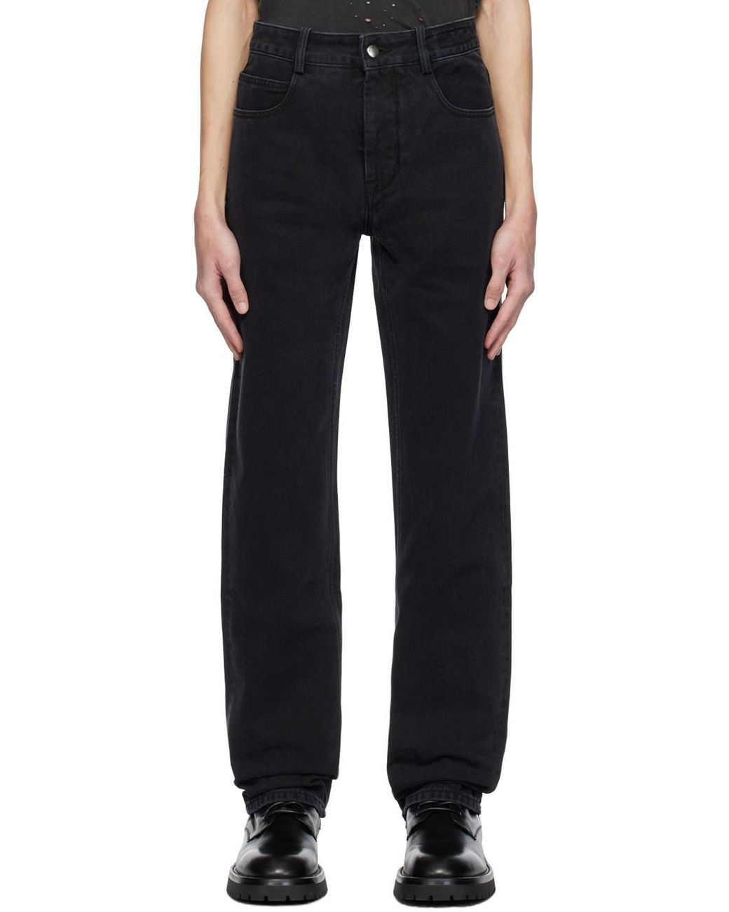 Ann Demeulemeester Blue Drawstring Detailed Denim Jeans for men
