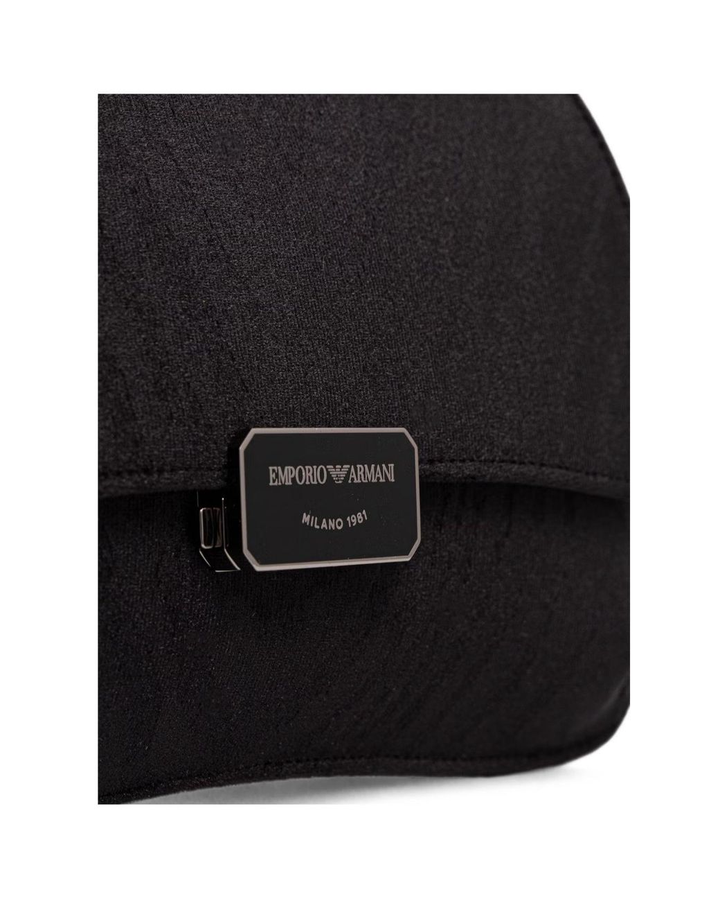 Emporio Armani Black Logo-Plaque Chain-Strap Cross Body Bag
