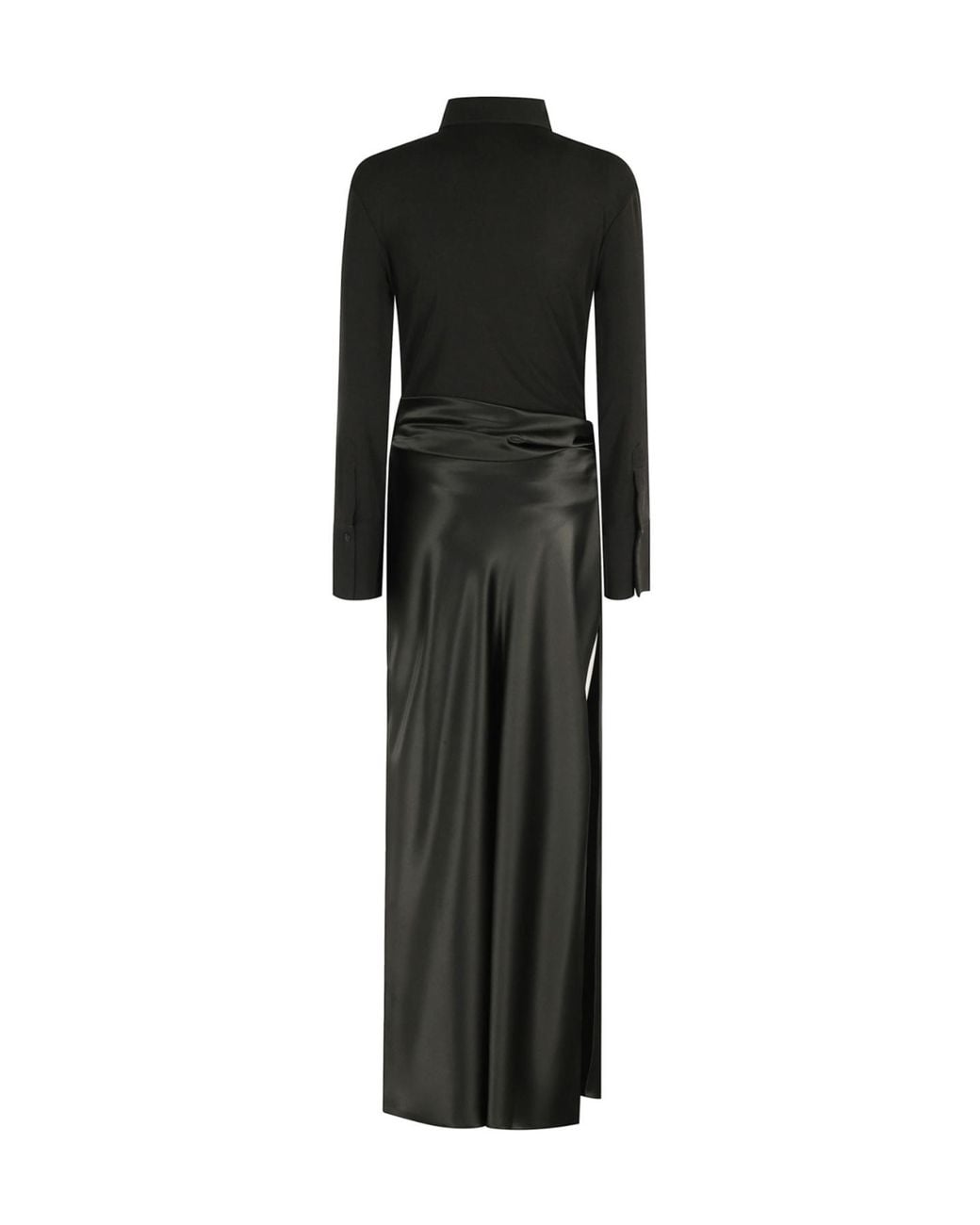 Nanushka Black Scylla Mesh Slip Satin Dress