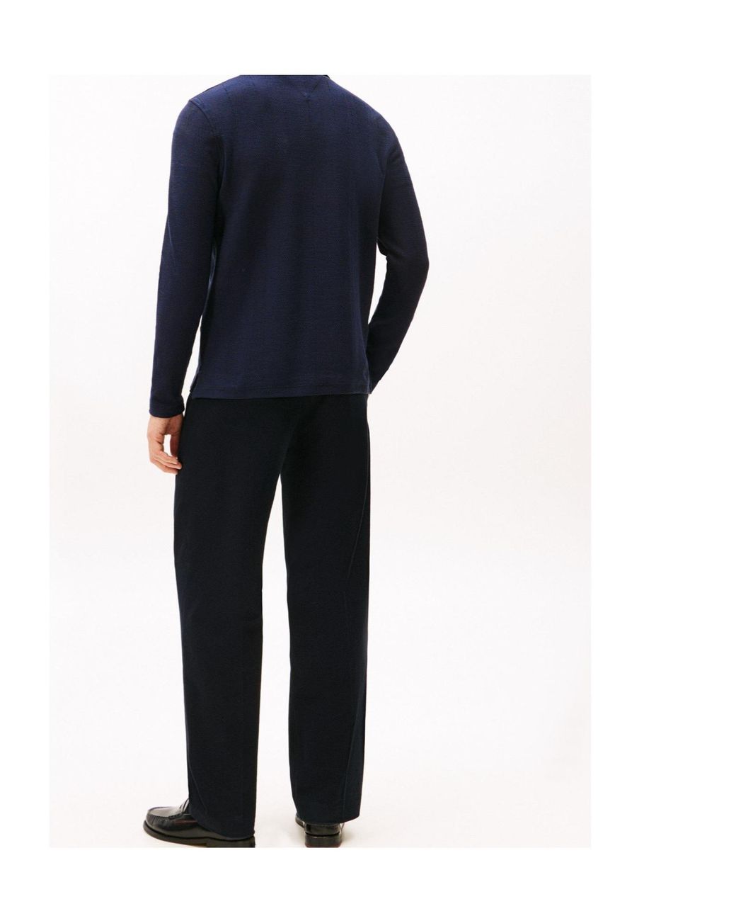 Tommy Hilfiger Blue Herring Long-Sleeve Polo Shirt for men