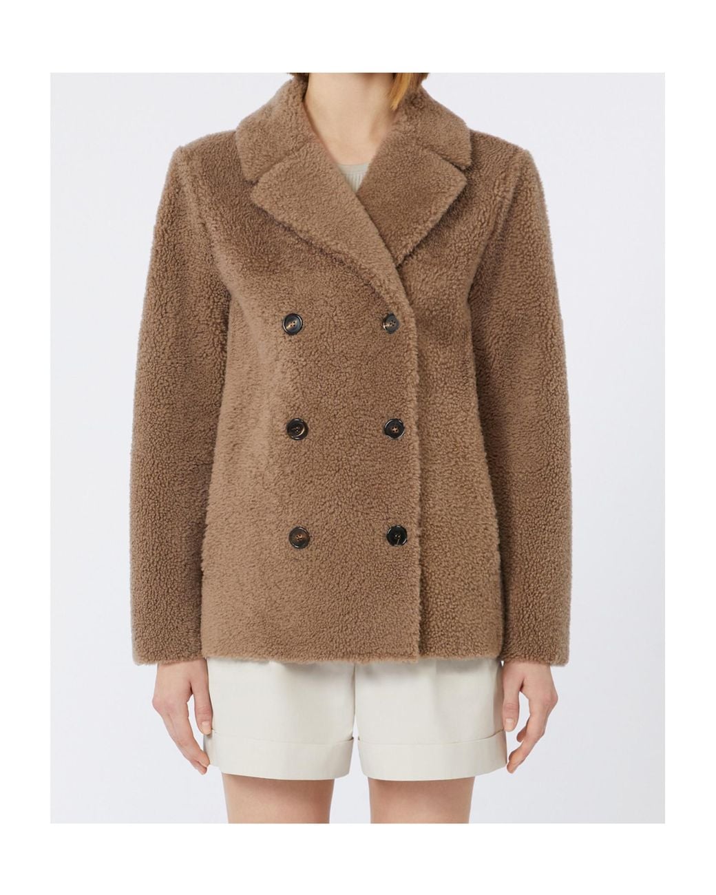 Max Mara Brown 'S Futura Double-Breasted Short Coat