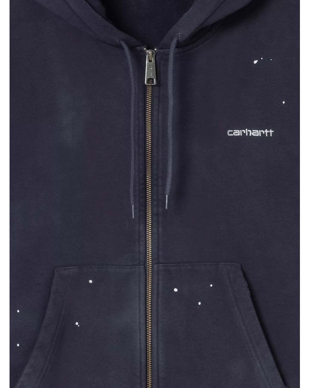 Carhartt Blue Paint-Splatter Zip-Up Hoodie for men