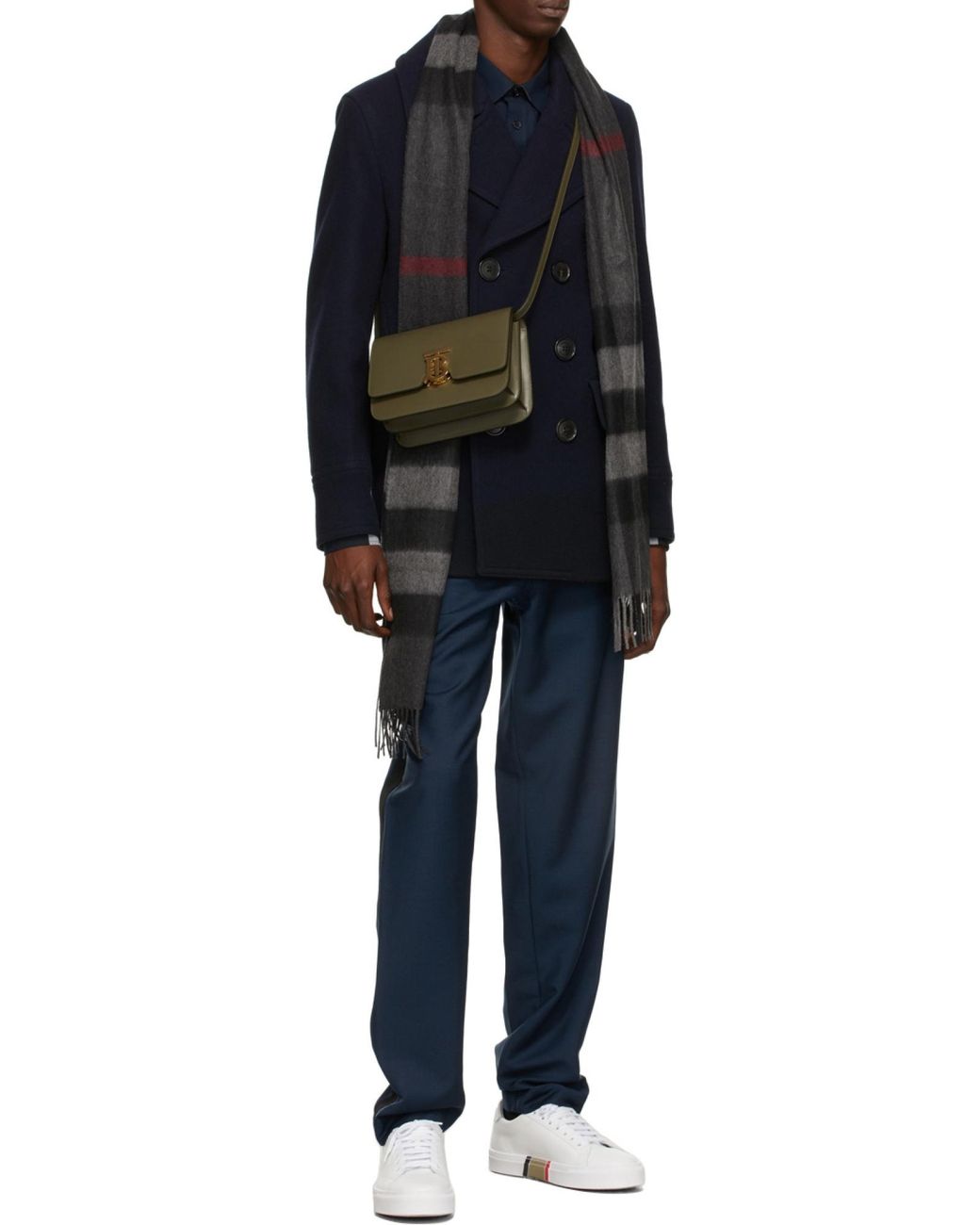 Burberry Blue Checked Stretched Poplin Shirt for men