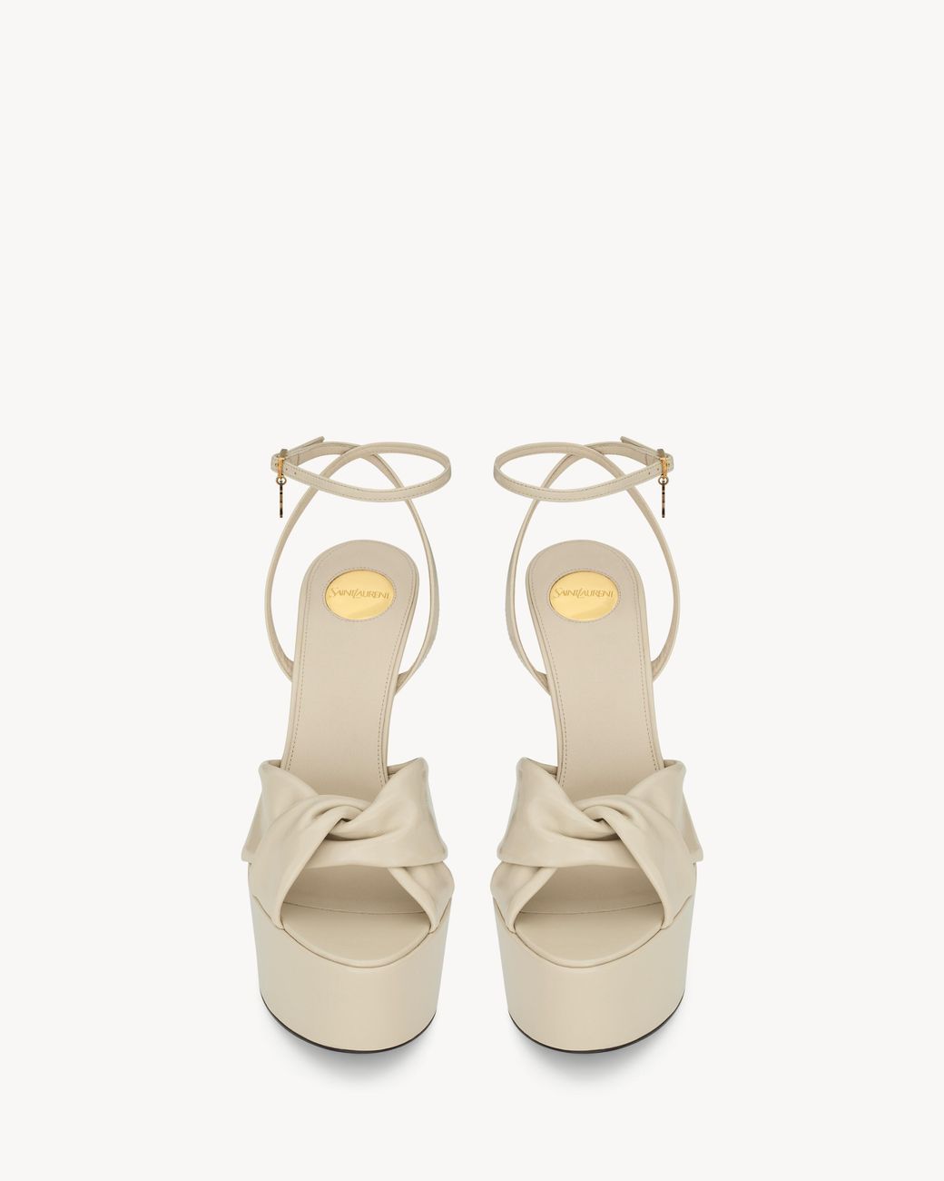 Saint Laurent White Franciane Platform Sandals