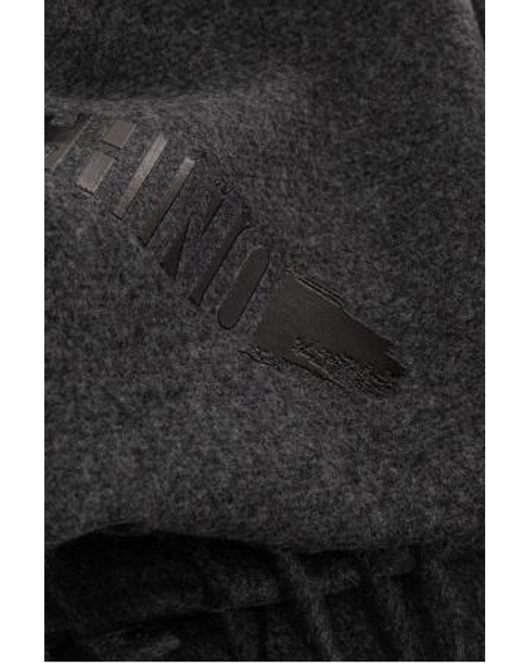 Moschino Black Fringed Logo Scarf for men
