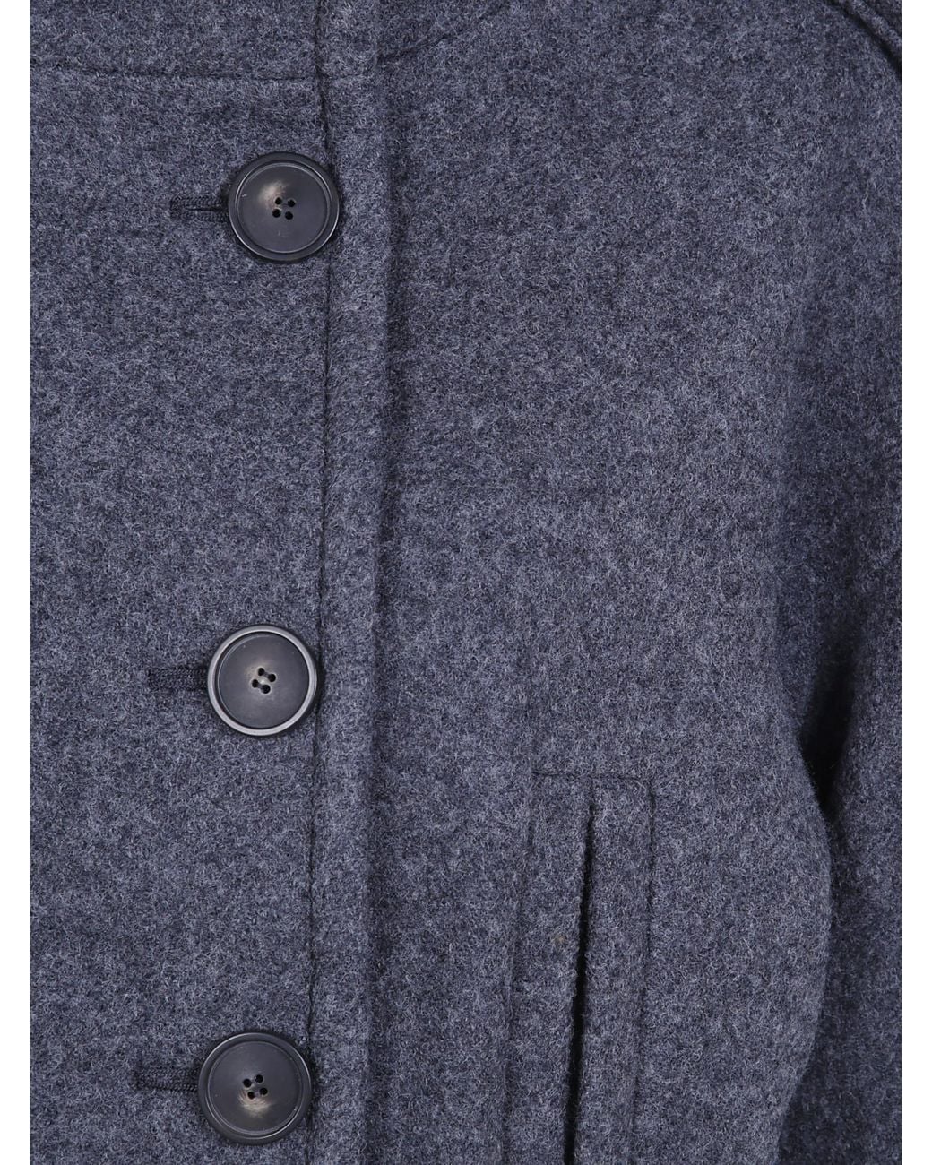 7 For All Mankind Blue Double-Breasted Coat