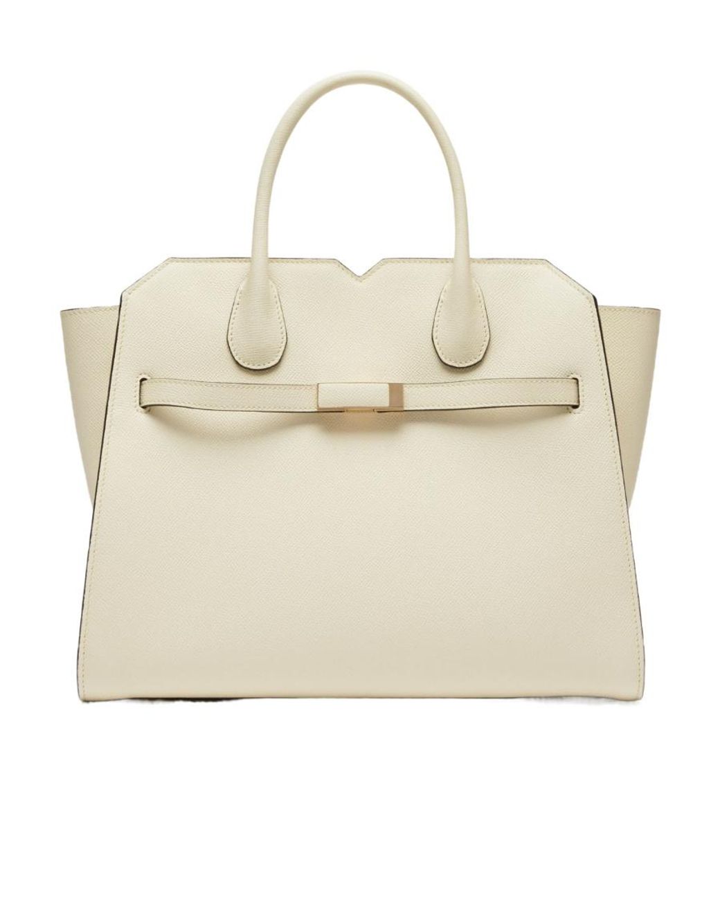 Valextra Natural Medium Milano Leather Tote Bag