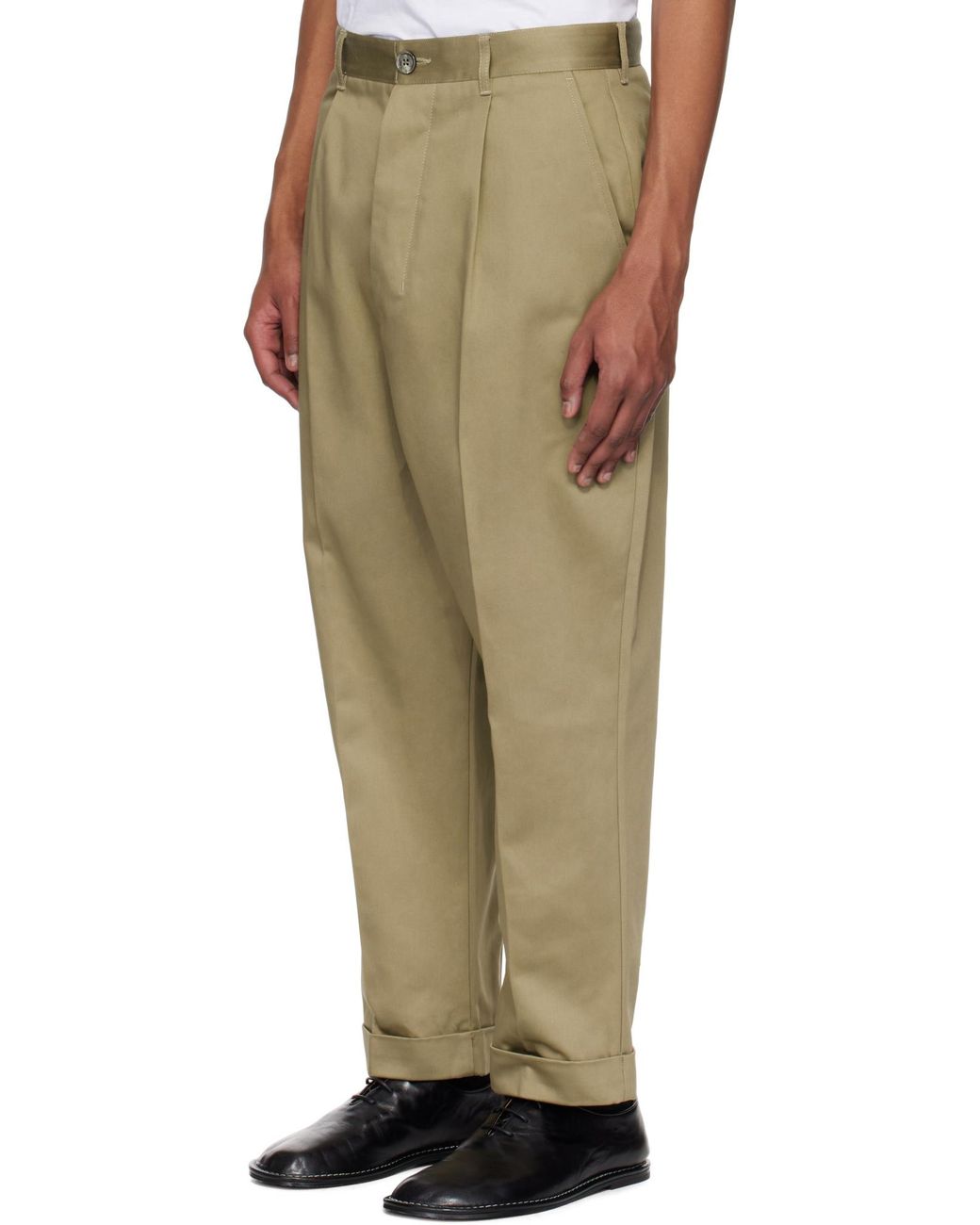 AMI Green Ami Oversized Carrot Trousers for men