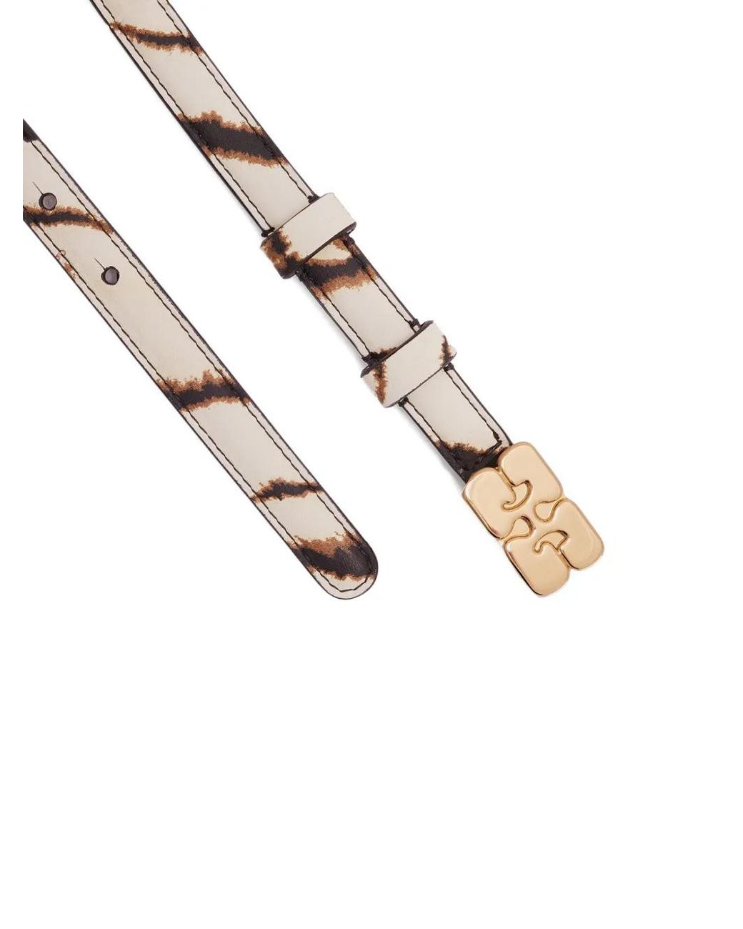 Ganni White Kat Belt Small