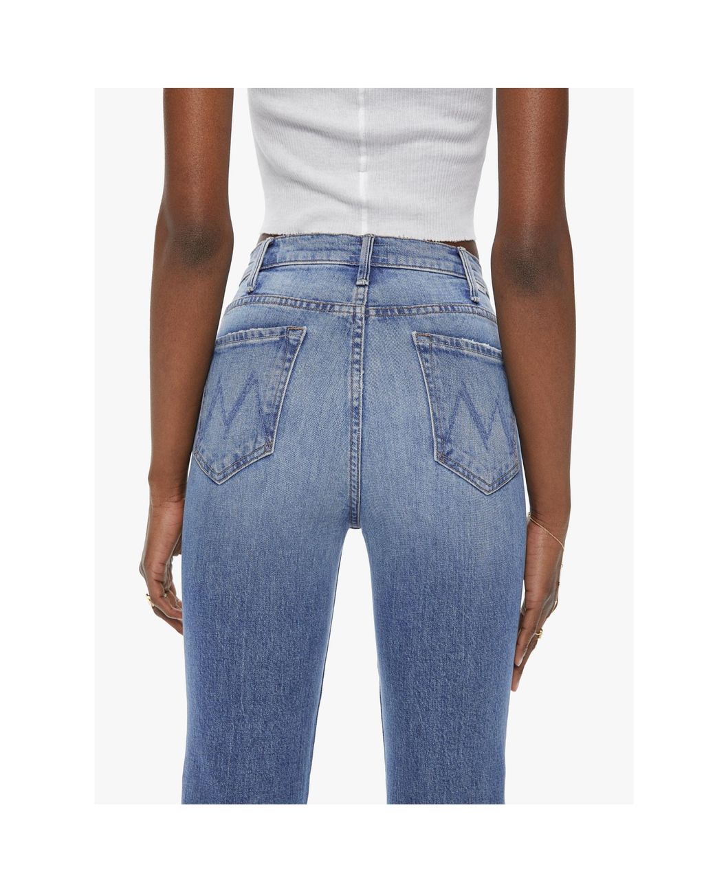 Mother Blue High Waist Flared Jeans