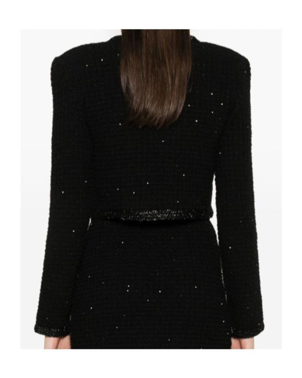 Self-Portrait Black Crew Neck Long-Sleeved Jacket