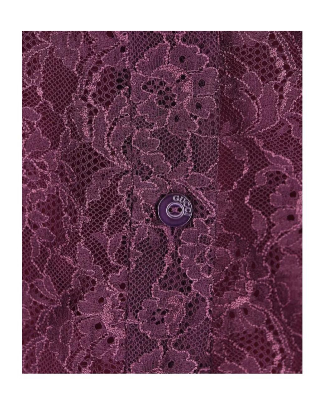 Gucci Purple Ruffled Lace Shirt