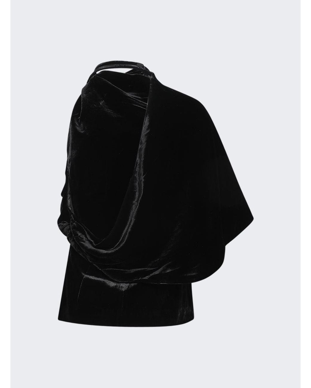Rohe Black Off-The-Shoulder Sculptural Velvet Top
