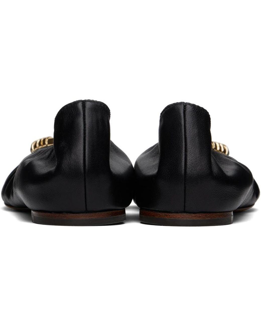 Lanvin Black Round Toe Slip-On Ballerina Shoes
