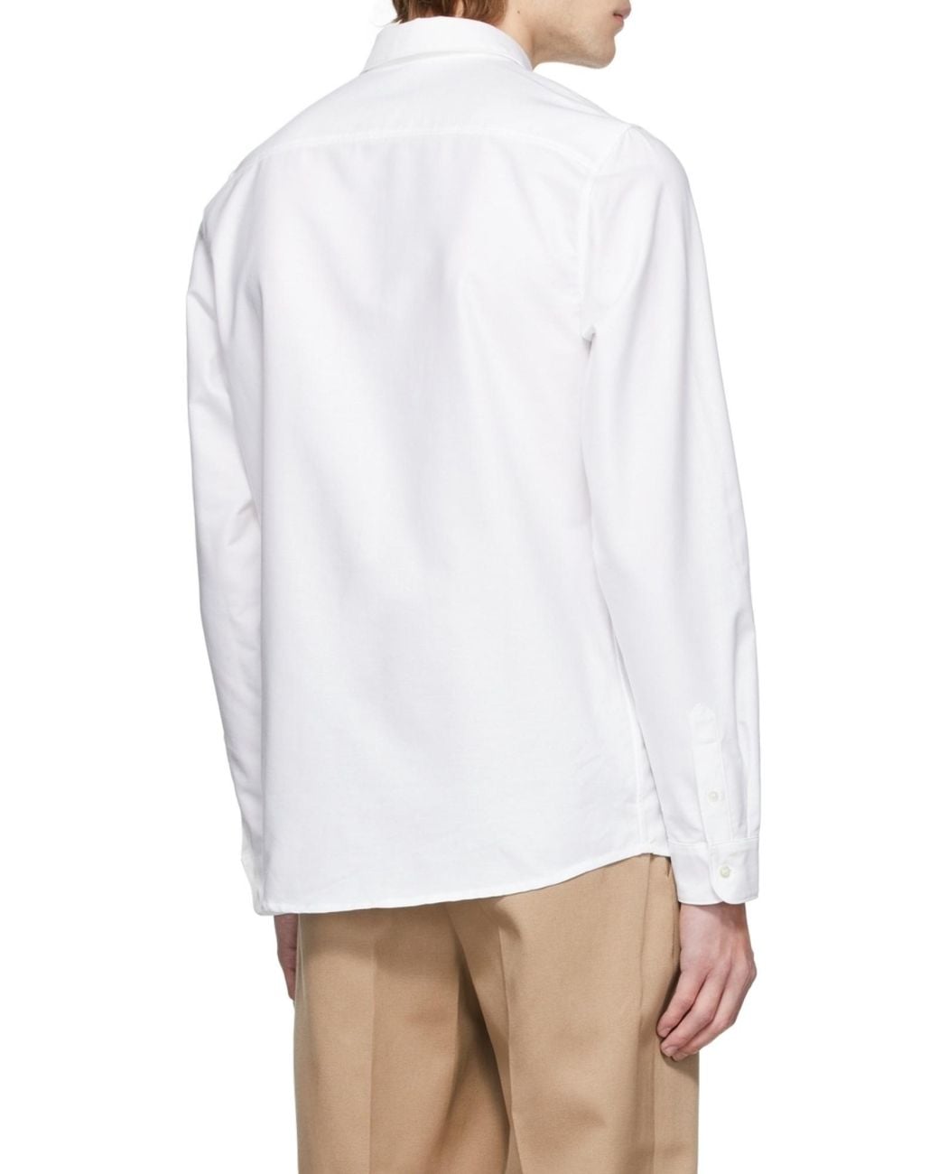 A.P.C. White Buttoned Long-Sleeved Shirt for men