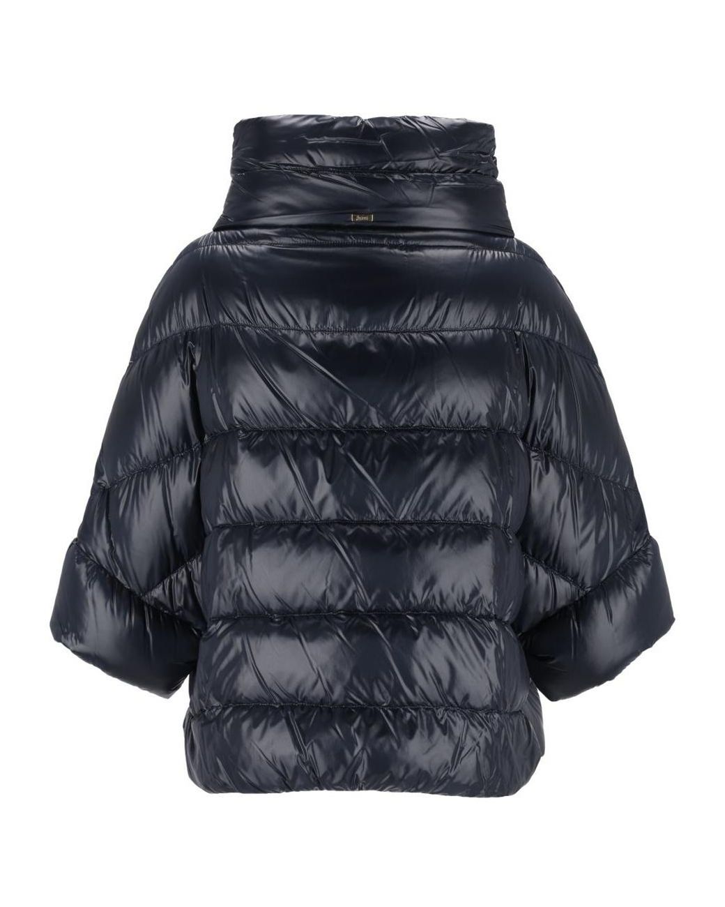 Herno Blue Quilted High-Neck Cape