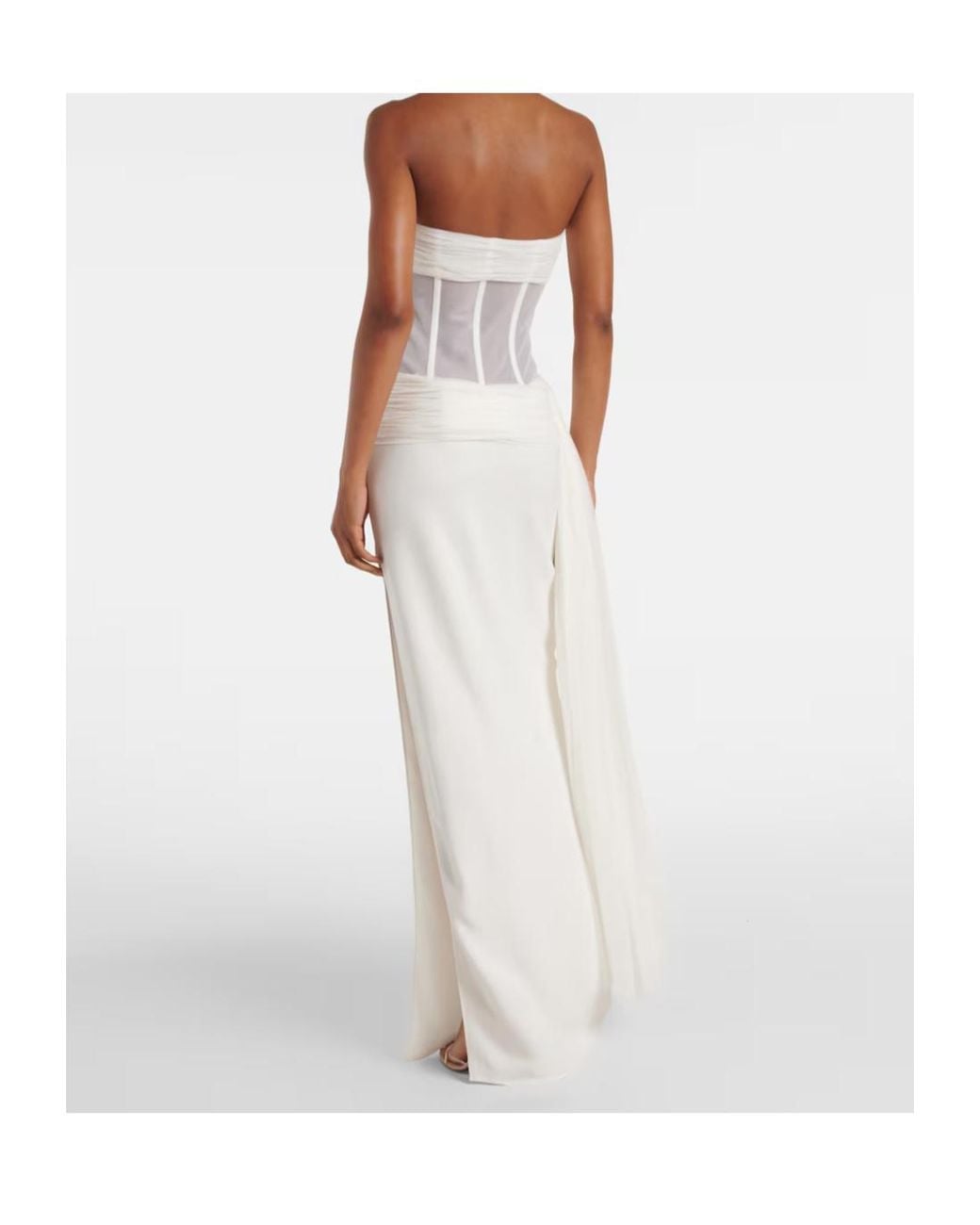 Christopher Esber White Bridal Veiled Corset Dress