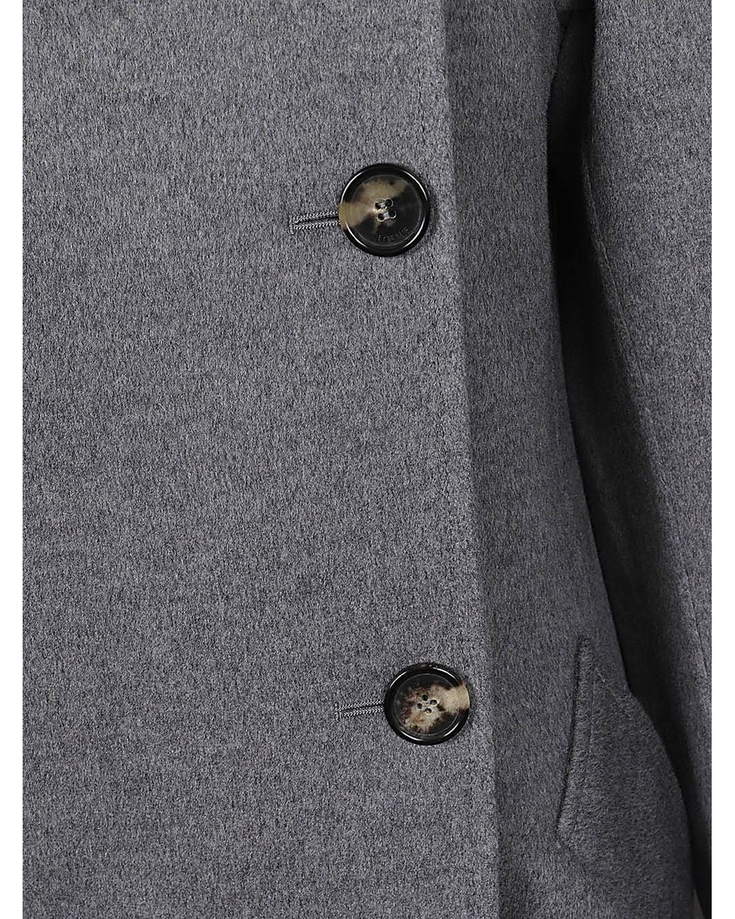 Loewe Gray Double-Breasted Coat