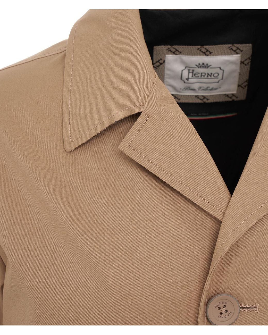 Herno Natural Button-Up Long Coat for men
