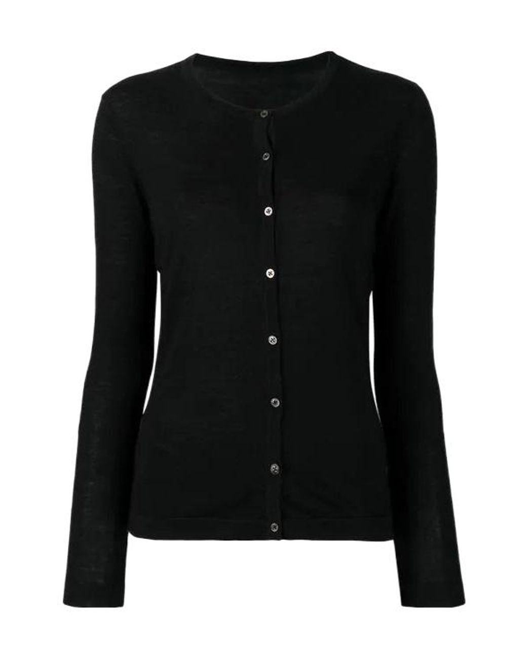 Lela Rose Black Round Neck Cardigan