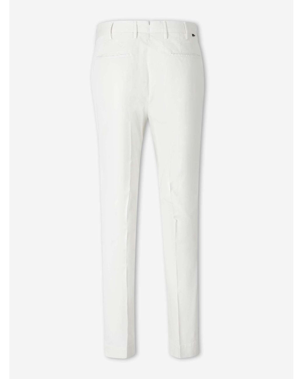 Incotex White Tailored Chino Trousers for men