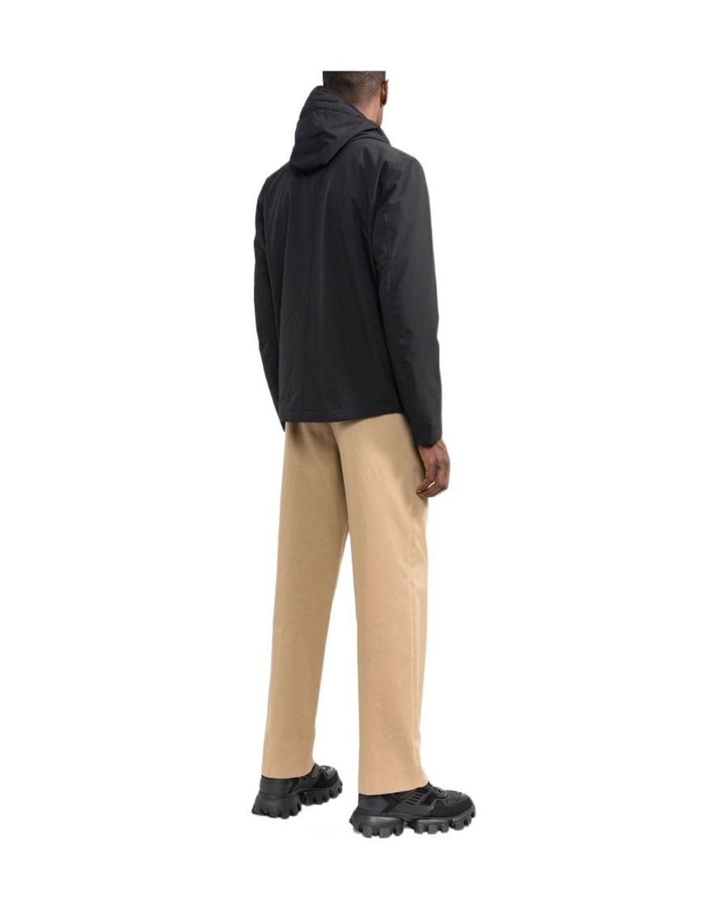 Stone Island Black Logo Hooded Jacket for men