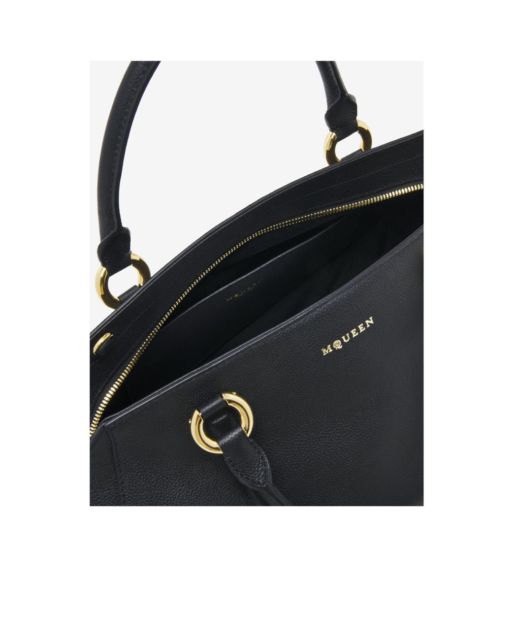 McQueen Black Farringdon Medium Tote Bag
