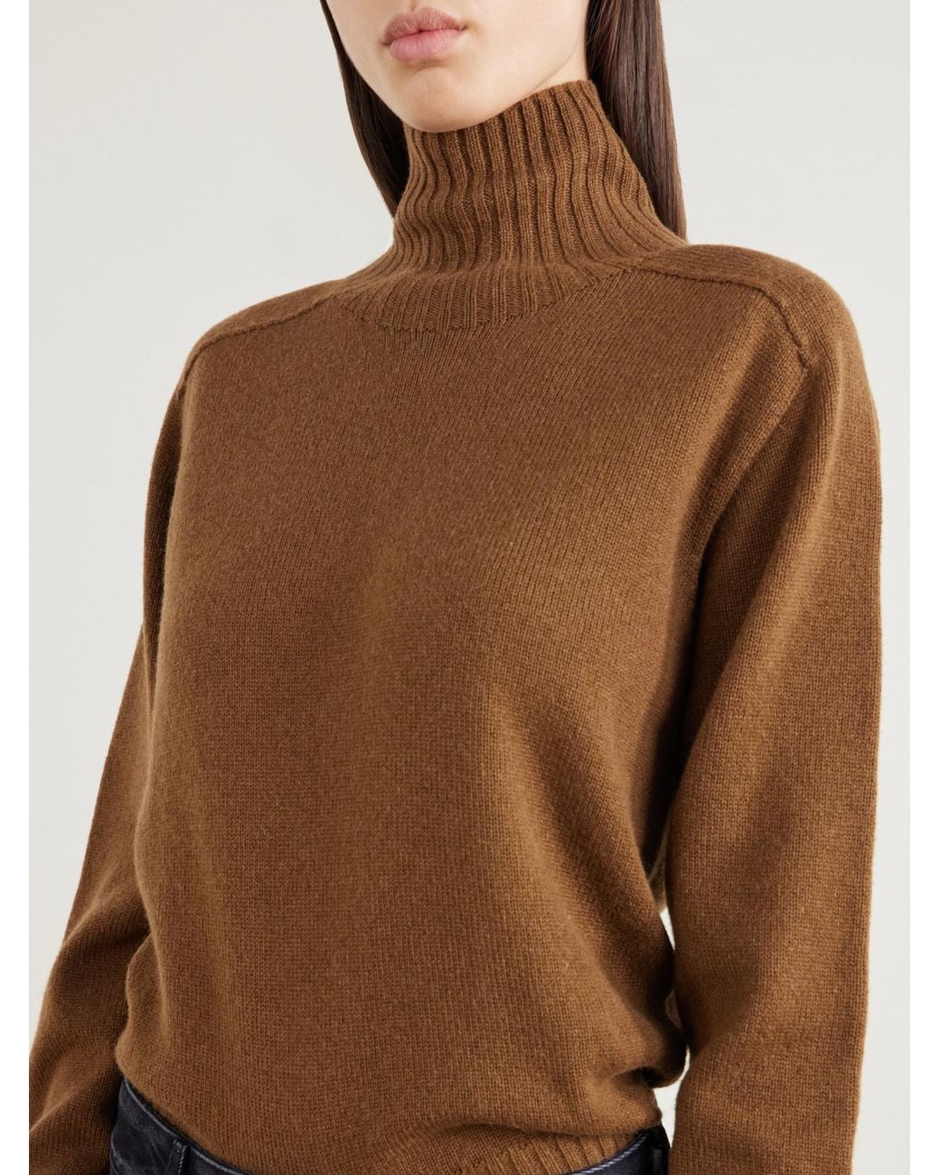 Kallmeyer Brown Cashmere-Blend Turtleneck Sweater