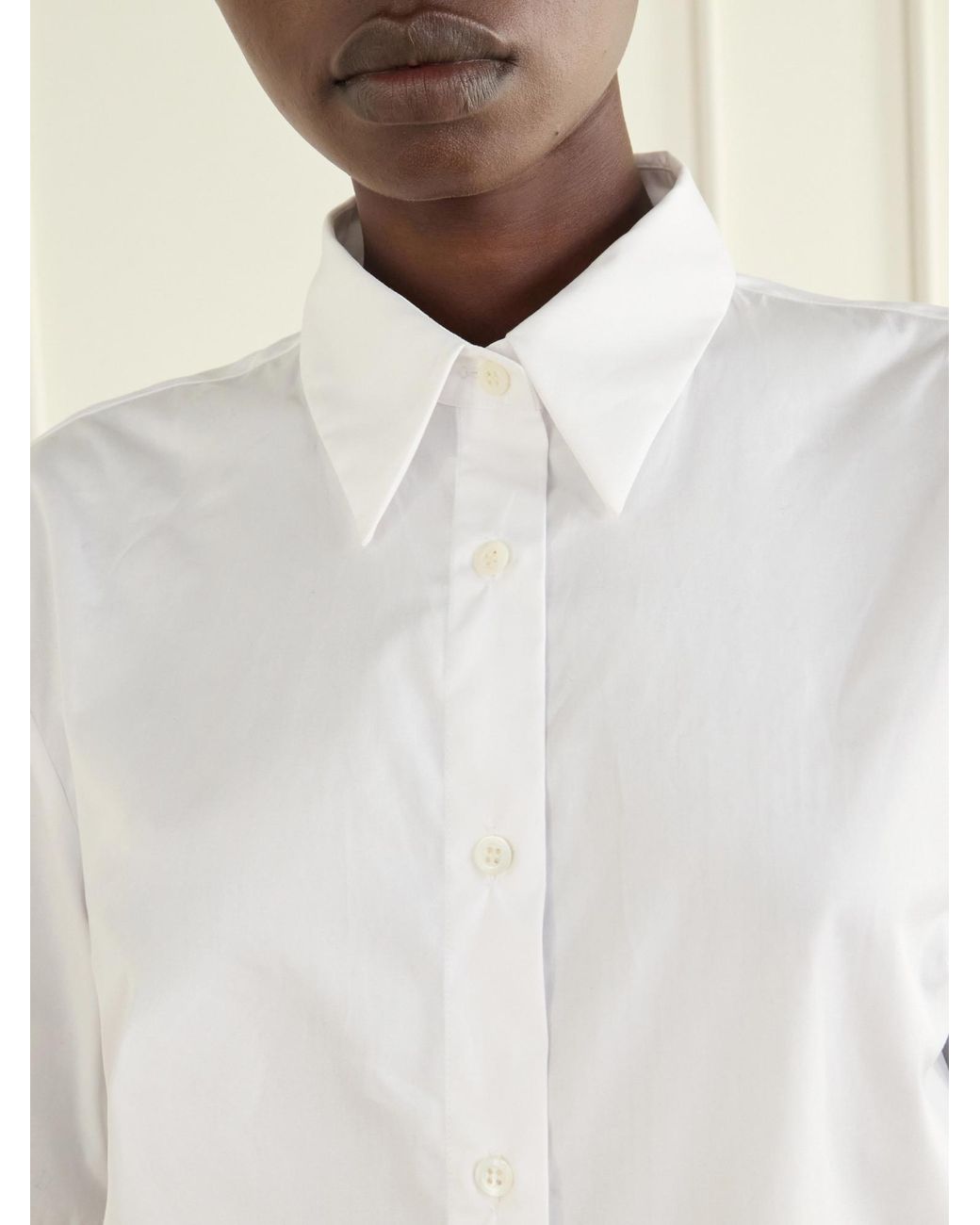 Dries Van Noten White Minimal Long-Sleeve Shirt