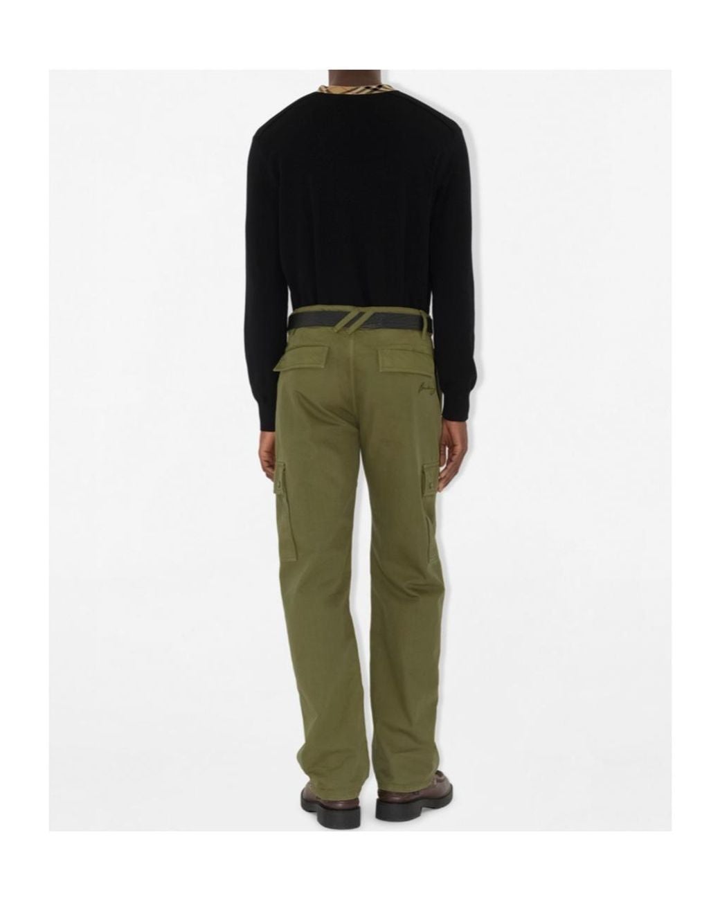 Burberry Green Straight-Leg Cargo Trousers for men