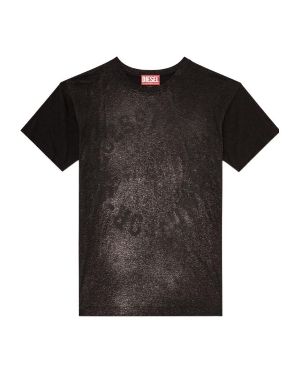 DIESEL Black T-Norm Aa 2 Foil Print T-Shirt for men