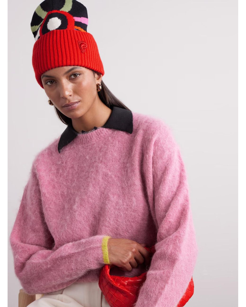 Emilio Pucci Red Jacquard Wool Hat