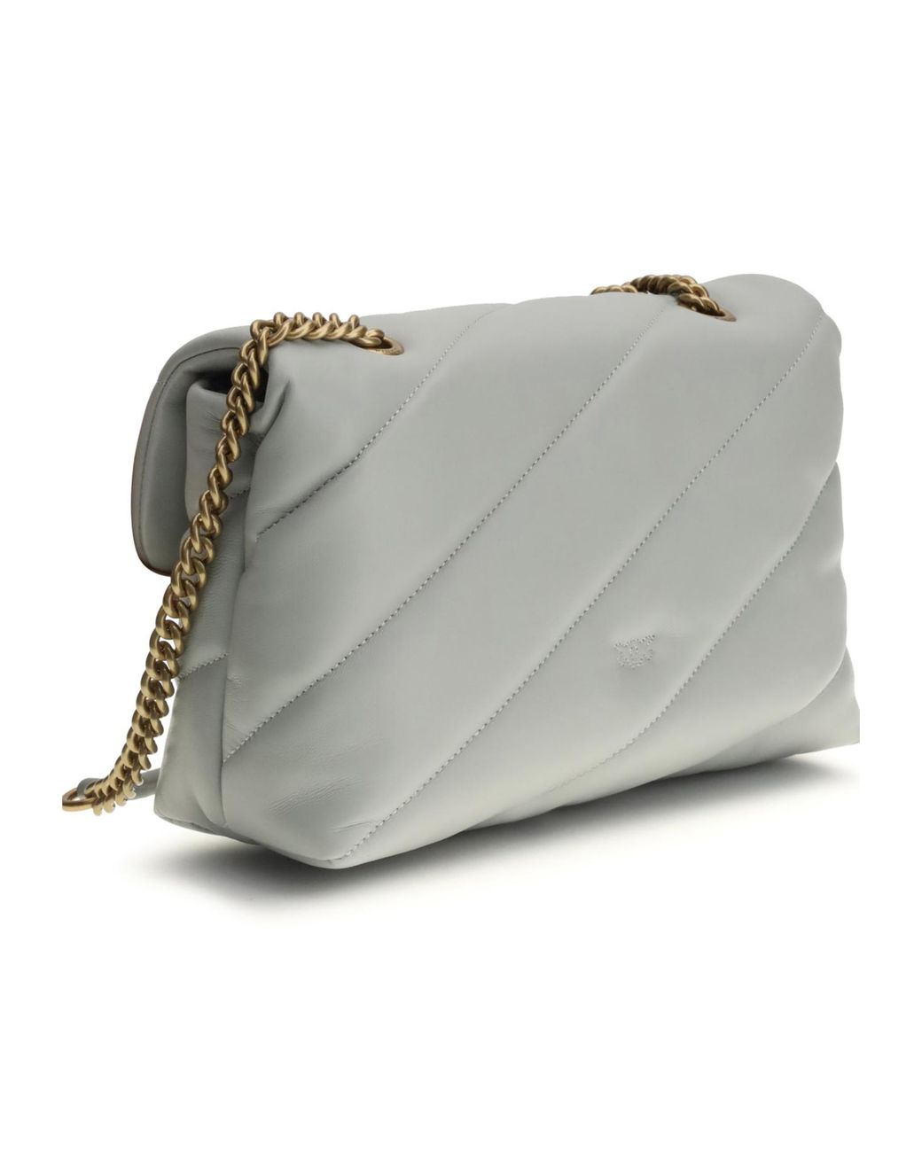 Pinko Gray Love Classic Puff Maxi Quilted Shoulder Bag