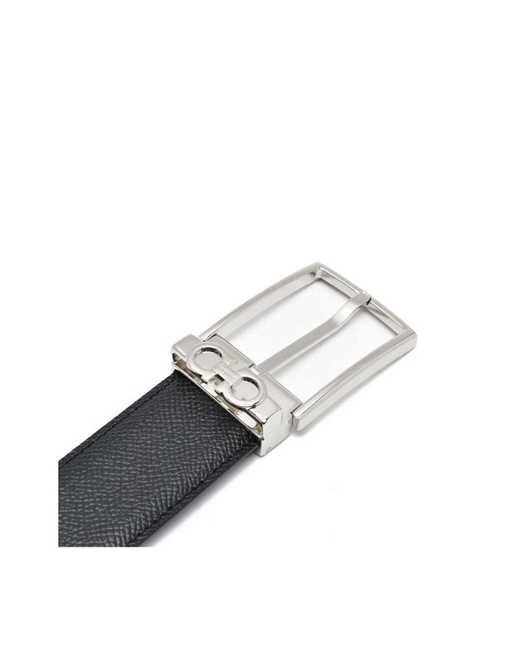 Ferragamo White Logo Belt for men