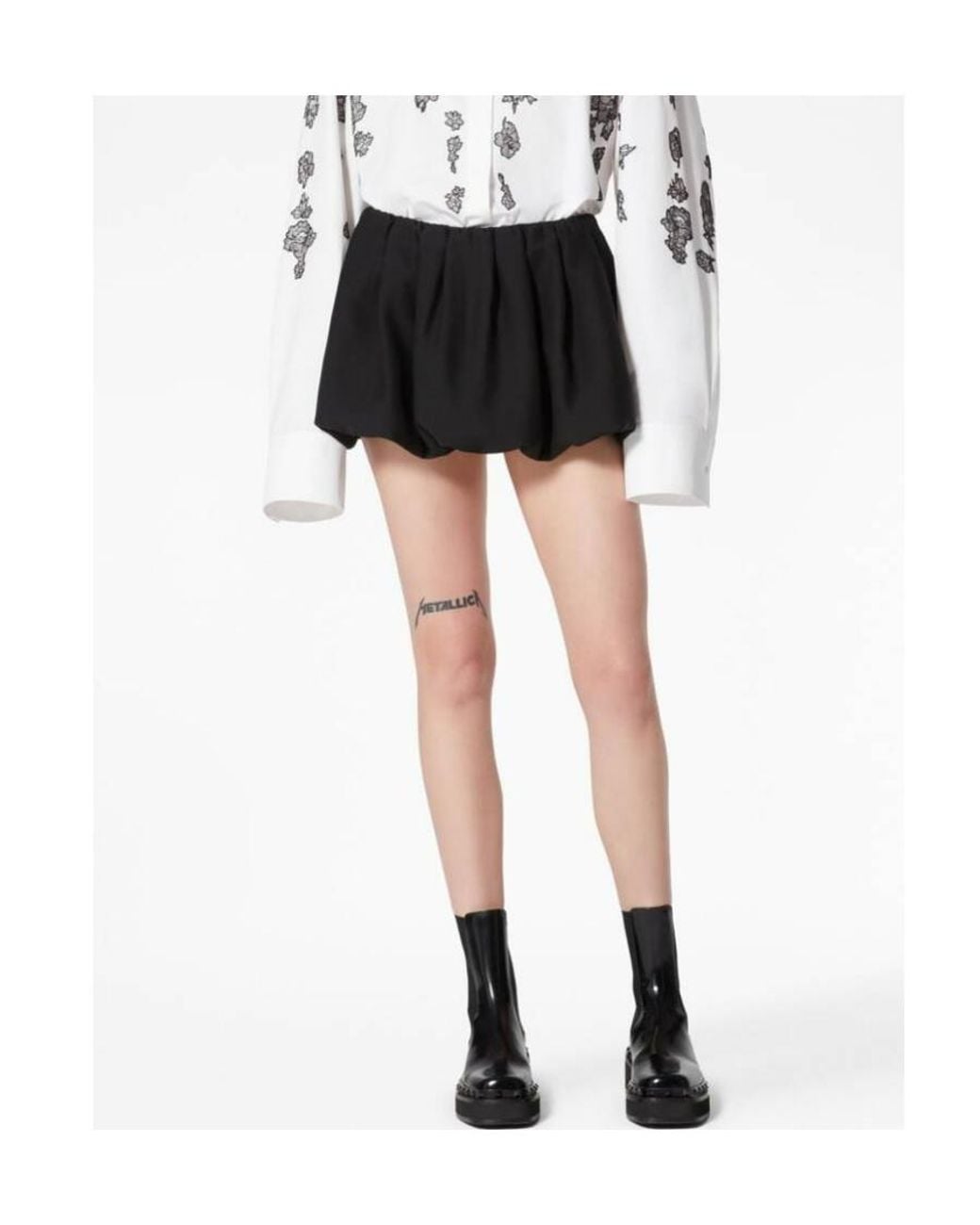 Valentino Black Crepe Couture High Waist Mini Skirt