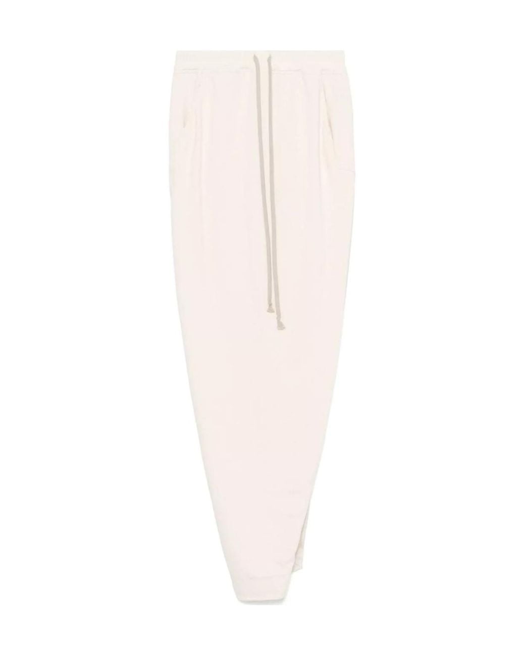 Rick Owens White Drawstring Pull-On Pillar Maxi Skirt