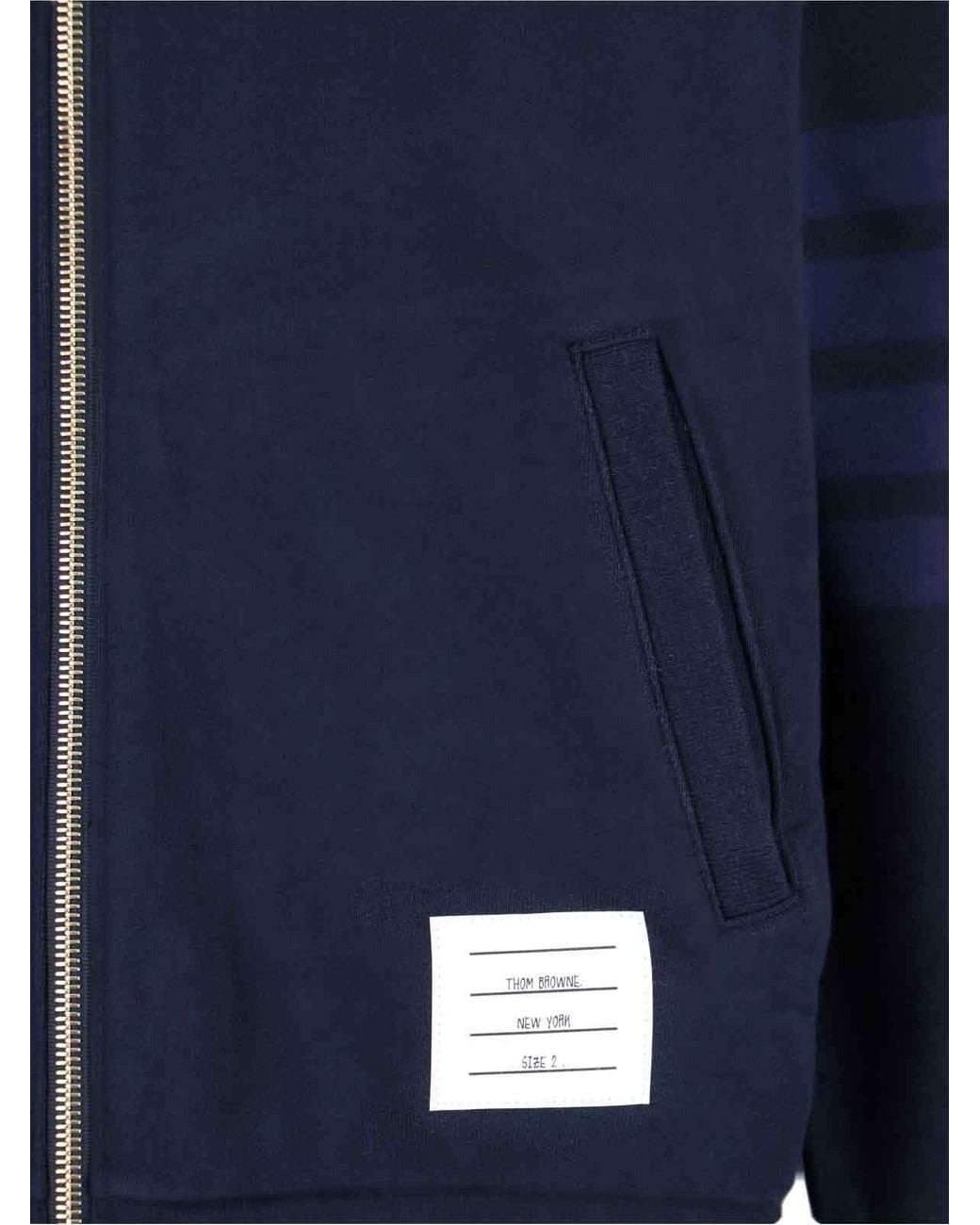Thom Browne Blue Long-Sleeved Zip-Up Jacket for men