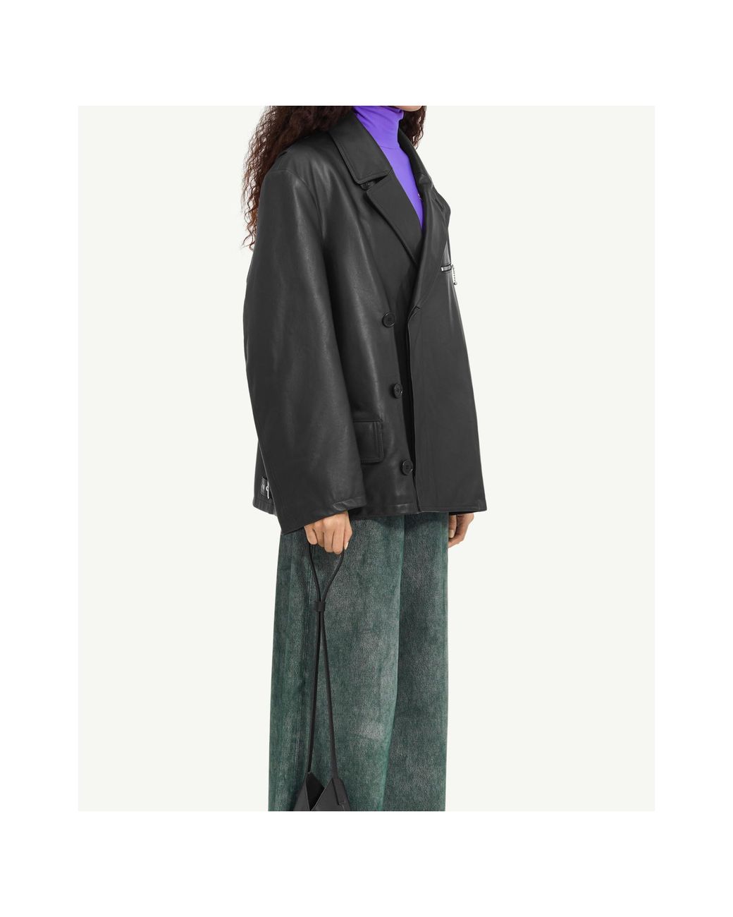 MM6 by Maison Margiela Black Leather Jacket