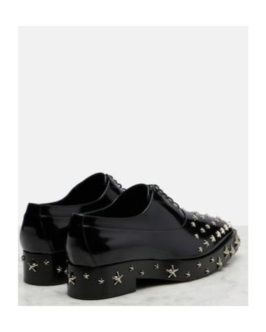 Comme des Garçons Black X Jimmy Choo Embellished Leather Oxford Shoes