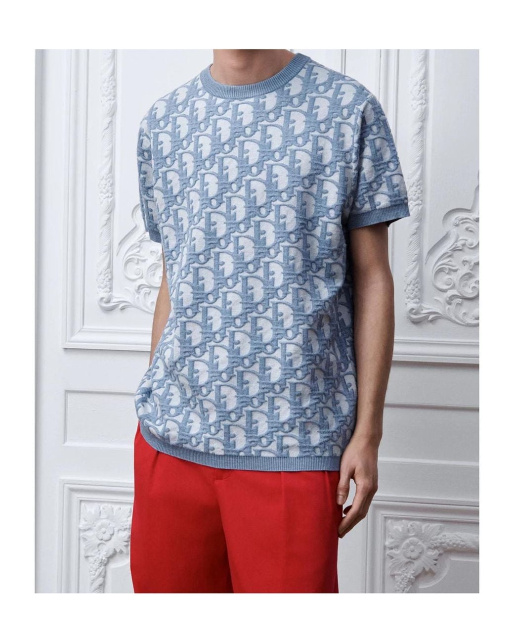 Dior Blue Oblique T-Shirt, Regular Fit for men