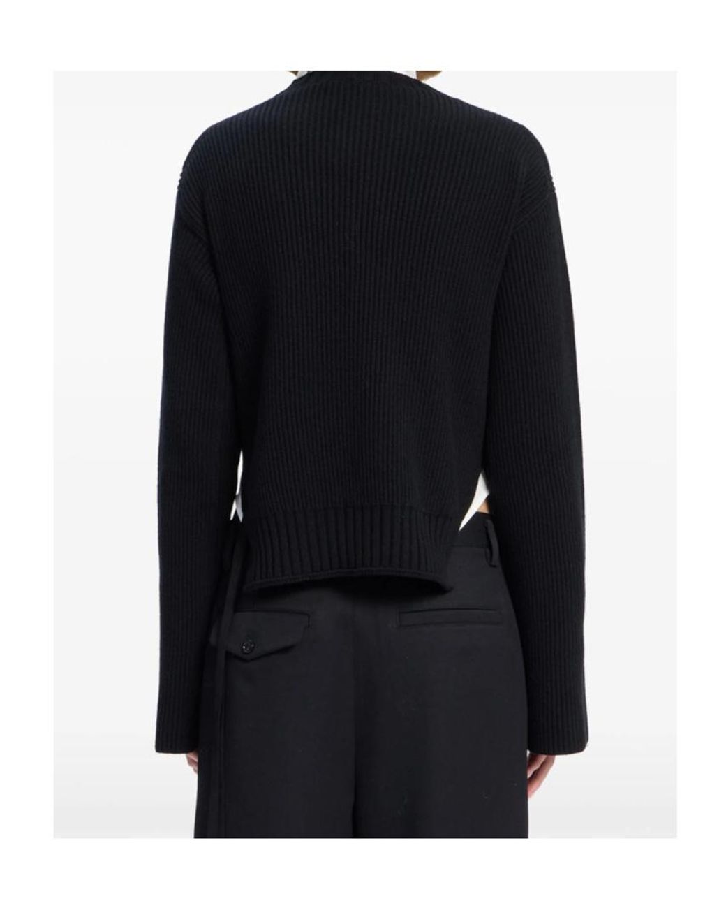 Ann Demeulemeester Black Cashmere Ribbed-Knit Sweater