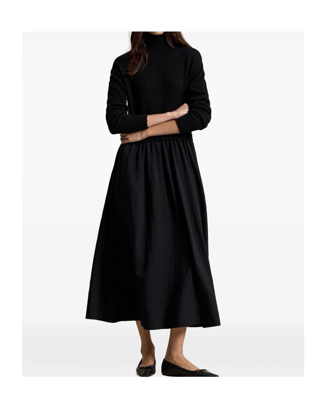 Ralph Lauren Black Polo Knitted High Neck Dress