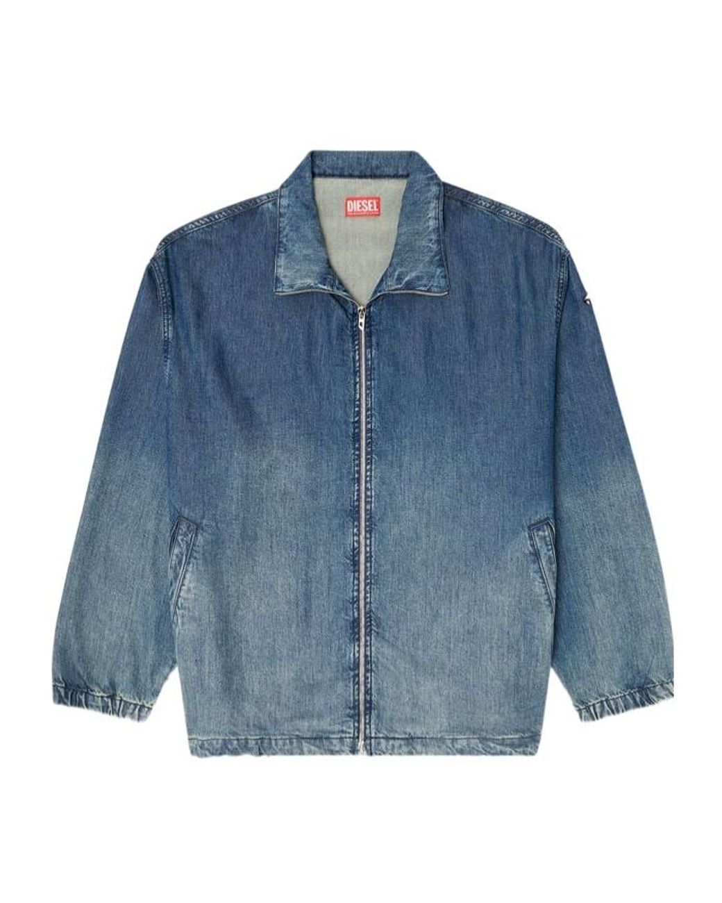 DIESEL Blue Zip-Up Denim Jacket for men