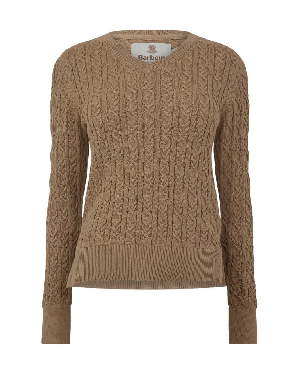 Barbour Brown Classic V-Neck Knitted Sweater